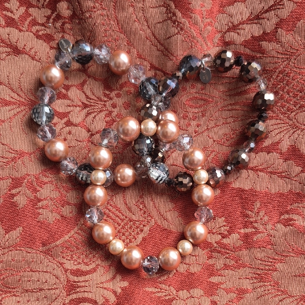 Tocara Pearl and Crystal Beaded 3-piece Bracelet Set (J71)